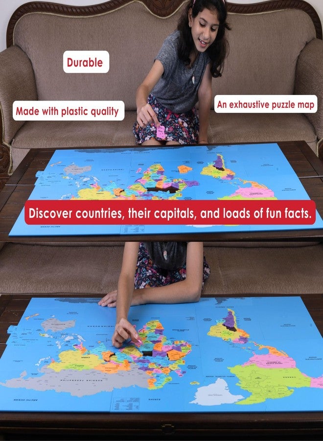 Zephyr World Map Puzzle with 181 Pieces | Includes 6 Palm Books, 6 Political Maps, 12 Activity Sheets & Robust Storage Box | Educational Toy & Learning Aid for Boys and Girls Age 3+ - Image 3